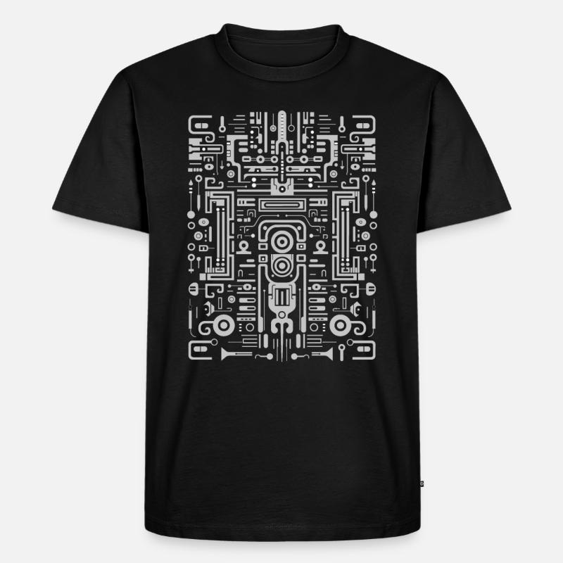 Electro Tribal Pattern - Männer Premium Bio T-Shirt - Schwarz