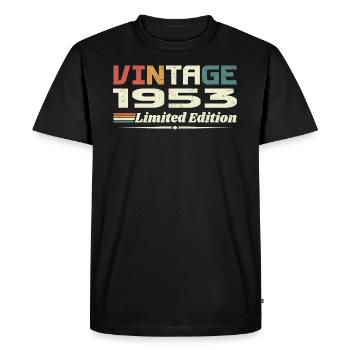 Vintage 1953 Cadeau 1953 Anniversaire 1953 Retro - T-shirt Premium bio Homme - noir - Devant - Nico (187cm)