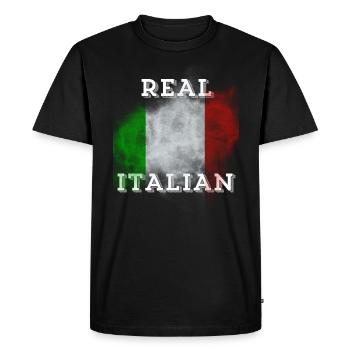 Italy T-Shirt Flag Holiday Summer Palm Tree - Men's Premium Organic T-Shirt - black - Front - Nico (187cm)
