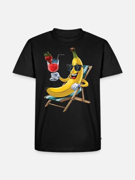 Banana - Männer Premium Bio T-Shirt - Schwarz