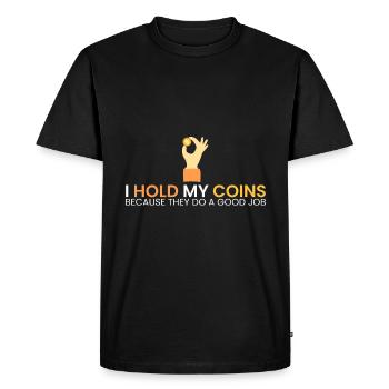 my coins do a good job - Men's Premium Organic T-Shirt - black - Front - Nico (187cm)