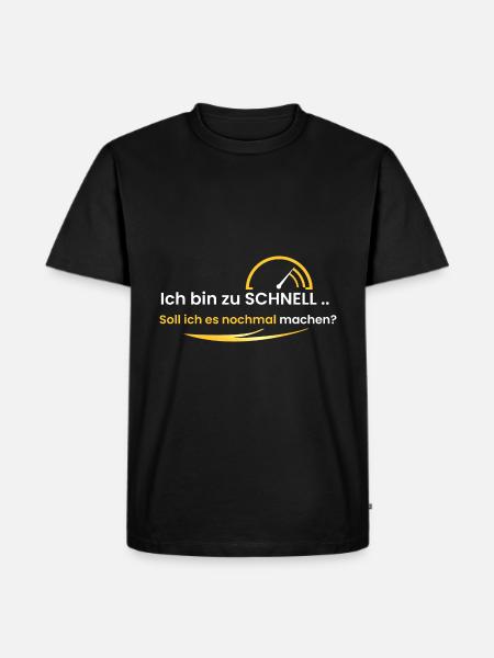 Ich bin zu schnell - Männer Premium Bio T-Shirt - Schwarz