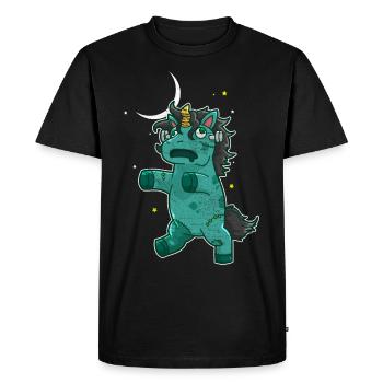 Halloween Zombie Licorne - T-shirt Premium bio Homme - noir - Devant - Nico (187cm)