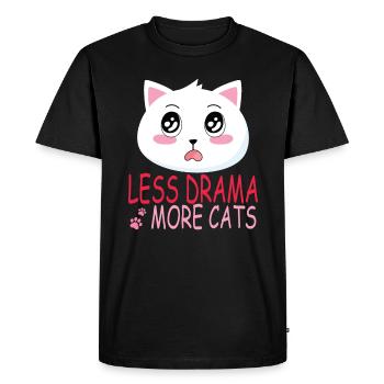 Chats Mère Miaou Drôle de chat Lady T-shirt - T-shirt Premium bio Homme - noir - Devant - Nico (187cm)