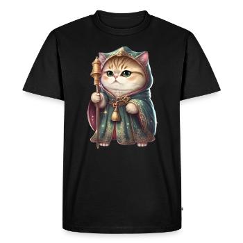 Chats Mère Miaou King Drôle de chat Lady T-shirt - T-shirt Premium bio Homme - noir - Devant - Nico (187cm)