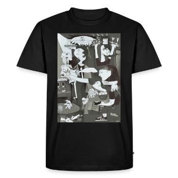 Art Café - Guernica - Men's Premium Organic T-Shirt - black - Front - Nico (187cm)