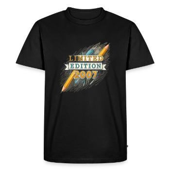 Limited Edition 2007 18th Birthday Gift - Men's Premium Organic T-Shirt - black - Front - Nico (187cm)