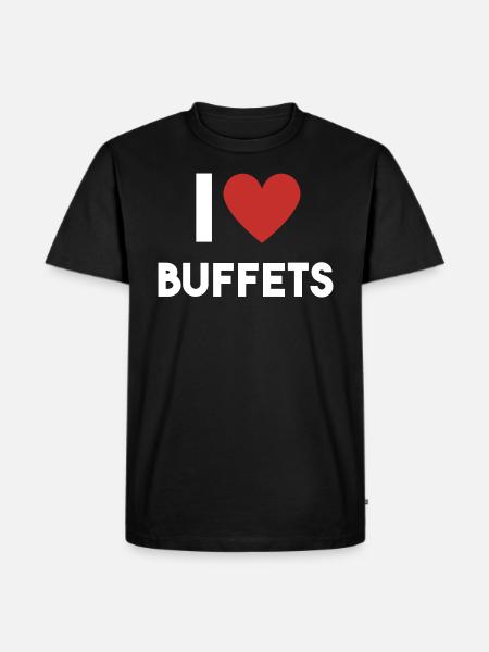 I Love Buffets mit Herz - Männer Premium Bio T-Shirt - Schwarz