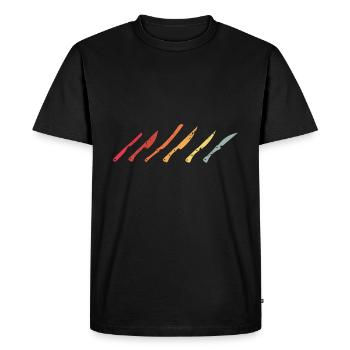 Father and Messerasmmler Messerfan Papa Design - Men's Premium Organic T-Shirt - black - Front - Nico (187cm)