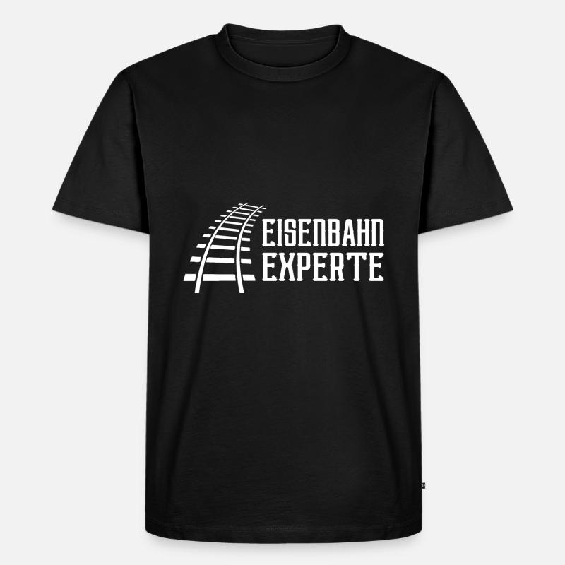 Eisenbahn Experte - Männer Premium Bio T-Shirt - Schwarz
