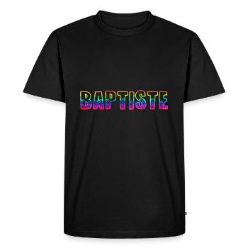 baptiste rs arc-en-ciel - T-shirt Premium bio Homme - noir - Devant - Nico (187cm)