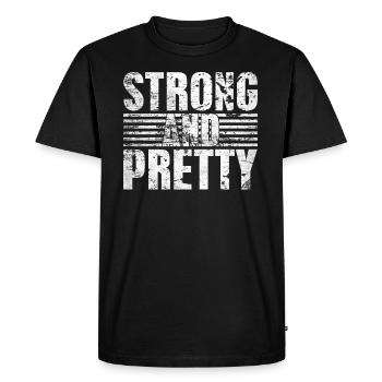 Strongman fort et joli bodybuilding - T-shirt Premium bio Homme - noir - Devant - Nico (187cm)