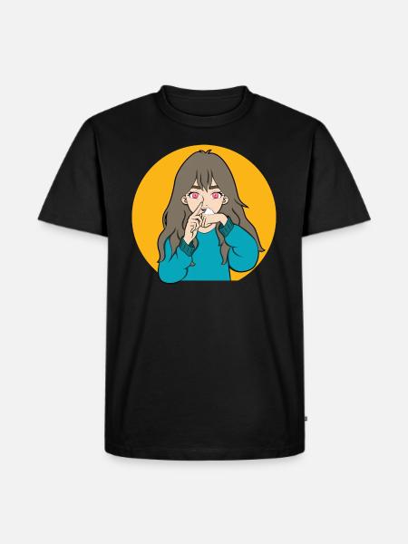 COCAINE SNIFFING ANIME GIRL - Men's Premium Organic T-Shirt - black
