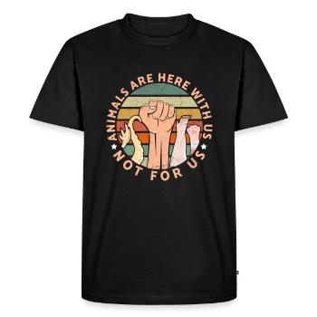 Les animaux sont ici avec nous Pas pour nous Droits des animaux - T-shirt Premium bio Homme - noir - Devant - Nico (187cm)