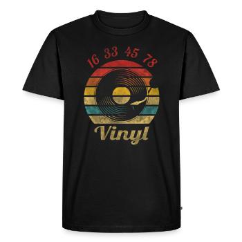 16 33 45 78 RPM Vinyle Rétro Vintage Music - T-shirt Premium bio Homme - noir - Devant - Nico (187cm)