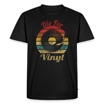 Le pour Vinyle Rétro Vintage Music - T-shirt Premium bio Homme - noir - Devant - Nico (187cm)