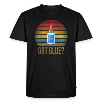 Glue Me No Glue Got Glue? Rétro Sunset Vintage - T-shirt Premium bio Homme - noir - Devant - Nico (187cm)