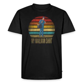 Courrier de livraison Mailman Vous avez été servi - T-shirt Premium bio Homme - noir - Devant - Nico (187cm)