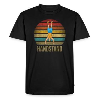 Handstand Fitness Gymnast Sports Parkour - Men's Premium Organic T-Shirt - black - Front - Nico (187cm)