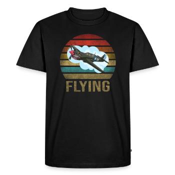 Avion Historique Seconde Guerre mondiale Pilote volant Seconde Guerre mondiale - T-shirt Premium bio Homme - noir - Devant - Nico (187cm)