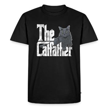 Cat Dad The Catfather Crazy Cat Father Kitty Daddy - T-shirt Premium bio Homme - noir - Devant - Nico (187cm)