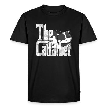 Cat Dad The Catfather Crazy Cat Father Kitty Daddy - T-shirt Premium bio Homme - noir - Devant - Nico (187cm)