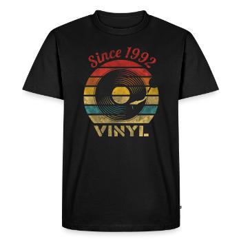Depuis 1992 Vinyle Rétro Vintage Musique - T-shirt Premium bio Homme - noir - Devant - Nico (187cm)