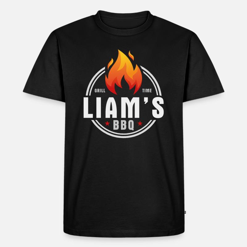 Liams BBQ - Männer Premium Bio T-Shirt - Schwarz