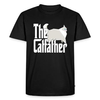 Cat Dad The Catfather Crazy Cat Father Kitty Daddy - Männer Premium Bio T-Shirt - Schwarz - Vorne - Nico (187cm)