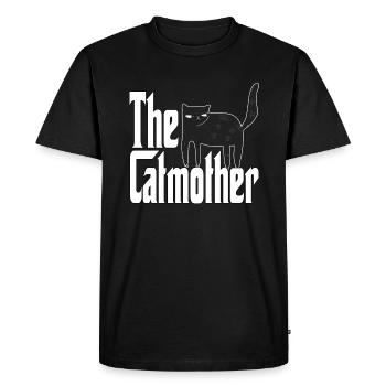 Maman chat La mère chat folle Chat Mère Kitty Maman - T-shirt Premium bio Homme - noir - Devant - Nico (187cm)