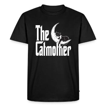 Maman chat La mère chat folle Chat Mère Kitty Maman - T-shirt Premium bio Homme - noir - Devant - Nico (187cm)