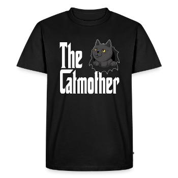 Maman chat La mère chat folle Chat Mère Kitty Maman - T-shirt Premium bio Homme - noir - Devant - Nico (187cm)