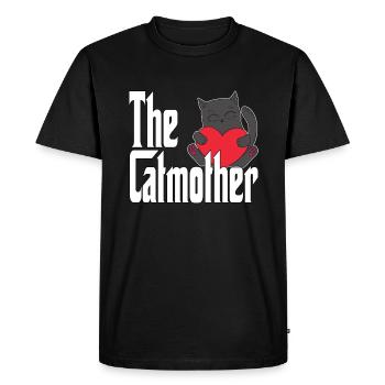 Maman chat La mère chat folle Chat Mère Kitty Maman - T-shirt Premium bio Homme - noir - Devant - Nico (187cm)