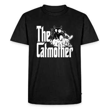 Maman chat La mère chat folle Chat Mère Kitty Maman - T-shirt Premium bio Homme - noir - Devant - Nico (187cm)