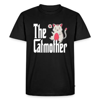 Maman chat La mère chat folle Chat Mère Kitty Maman - T-shirt Premium bio Homme - noir - Devant - Nico (187cm)