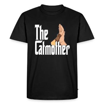 Maman chat La mère chat folle Chat Mère Kitty Maman - T-shirt Premium bio Homme - noir - Devant - Nico (187cm)