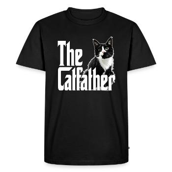 Cat Father The Catfather Crazy Cat Dad Dad - Men's Premium Organic T-Shirt - black - Front - Nico (187cm)