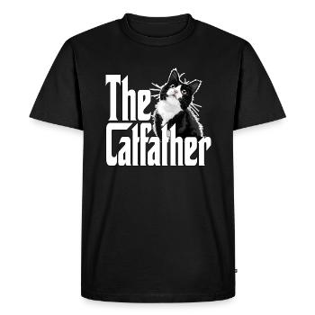 Cat Father The Catfather Crazy Cat Dad Dad - Men's Premium Organic T-Shirt - black - Front - Nico (187cm)