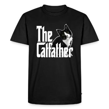 Cat Father The Catfather Crazy Cat Dad Dad - Men's Premium Organic T-Shirt - black - Front - Nico (187cm)