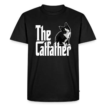 Cat Father The Catfather Crazy Cat Dad Dad - Men's Premium Organic T-Shirt - black - Front - Nico (187cm)