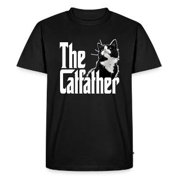 Cat Father The Catfather Crazy Cat Dad Dad - Men's Premium Organic T-Shirt - black - Front - Nico (187cm)