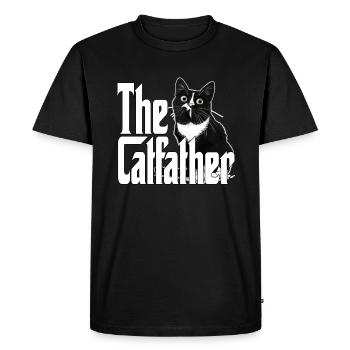 Cat Father The Catfather Crazy Cat Dad Dad - Men's Premium Organic T-Shirt - black - Front - Nico (187cm)