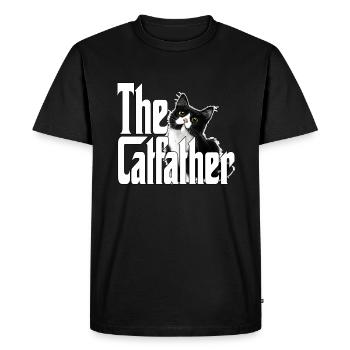 Cat Father The Catfather Crazy Cat Dad Dad - Men's Premium Organic T-Shirt - black - Front - Nico (187cm)