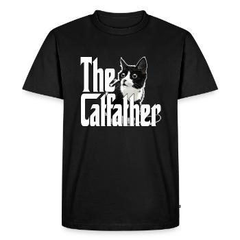 Cat Father The Catfather Crazy Cat Dad Dad - Men's Premium Organic T-Shirt - black - Front - Nico (187cm)