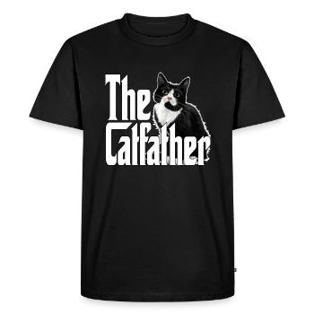Cat Father The Catfather Crazy Cat Dad Dad - Men's Premium Organic T-Shirt - black - Front - Nico (187cm)