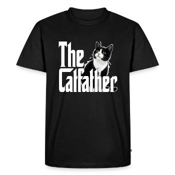 Cat Father The Catfather Crazy Cat Dad Dad - Men's Premium Organic T-Shirt - black - Front - Nico (187cm)