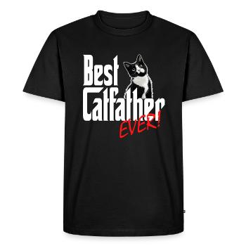 Chat Papa Meilleur Catfather Jamais Fou Chat Père Kitty - T-shirt Premium bio Homme - noir - Devant - Nico (187cm)