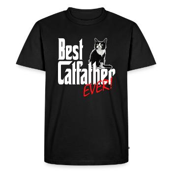 Chat Papa Meilleur Catfather Jamais Fou Chat Père Kitty - T-shirt Premium bio Homme - noir - Devant - Nico (187cm)