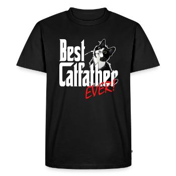 Chat Papa Meilleur Catfather Jamais Fou Chat Père Kitty - T-shirt Premium bio Homme - noir - Devant - Nico (187cm)