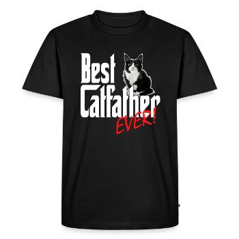 Chat Papa Meilleur Catfather Jamais Fou Chat Père Kitty - T-shirt Premium bio Homme - noir - Devant - Nico (187cm)